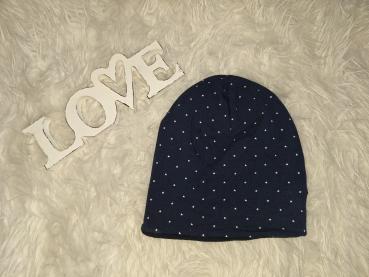 Beanie Kopfumfang 46-48cm "Sternchen marine"